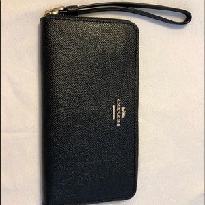 Coach Polished Pebble Black Wallet with wristlet